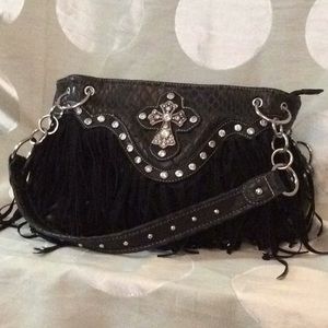Fringe Cowgirl Purse w/ Rhinestone Cross